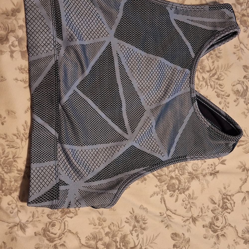 RACHEL Rachel Roy Geometric Black and Gray Top